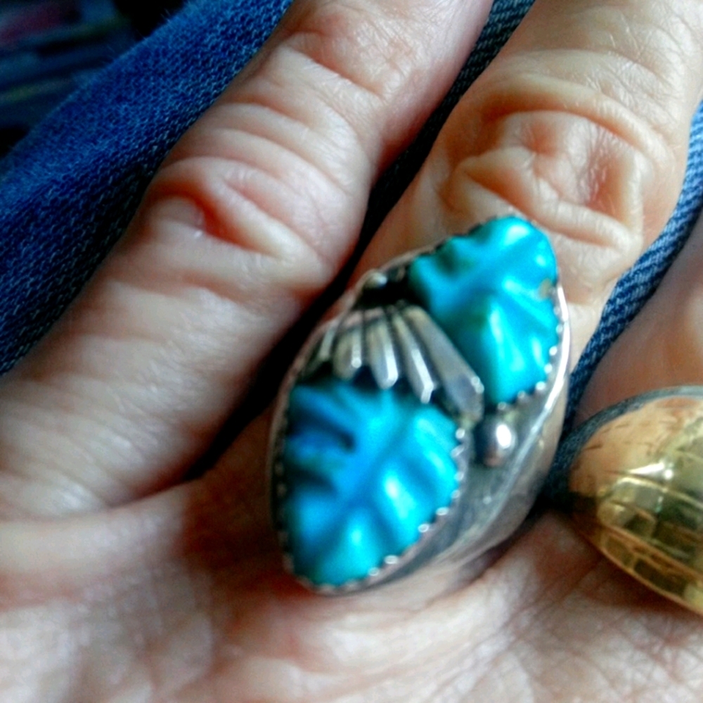 NAVAJO TURQUOISE RING BERT OTHOLE